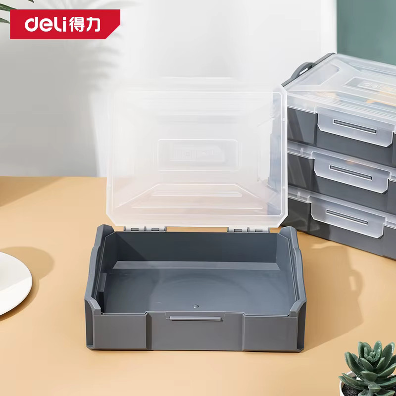 Deli Multifunktionale Kunststoff Sortierbox für Hardware und Kleinteile, Grau - Bild 2