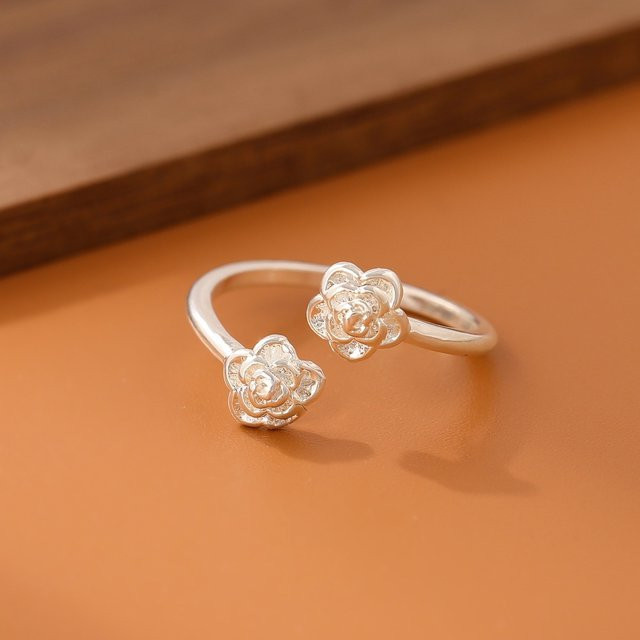 Ring 925 Silber, Rose Blume, Damen - Bild 1