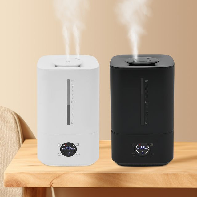 Sweetmile 2-in-1 Hot&Cold Mist Luftbefeuchter mit zwei Düsen, Weiß/Schwarz - Bild 1