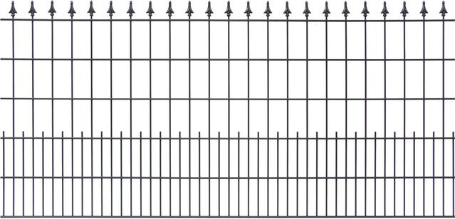 Schmuckzaun Matte U20 mit Lilien-Spitze in Anthrazit, B: 200 cm, H: 100 cm - Bild 1