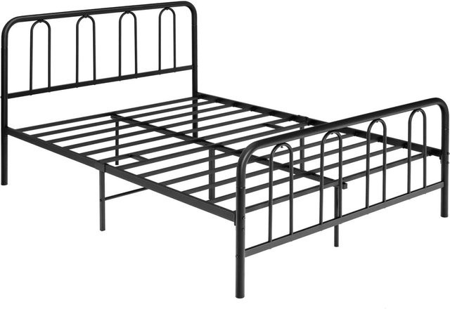 Costway Doppelbettgestell aus Metall in Schwarz für Matratzen von 140 x 200 cm bis 160 x 200 cm - Bild 1