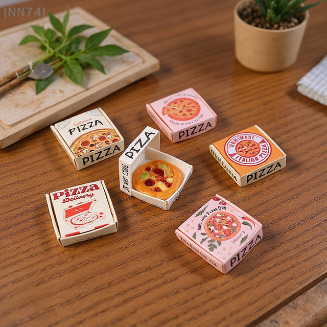 JETTING Puppenhaus-Miniatur-Pizza- und Verpackungsbox-Modelle, 6-teiliges Set - Bild 1
