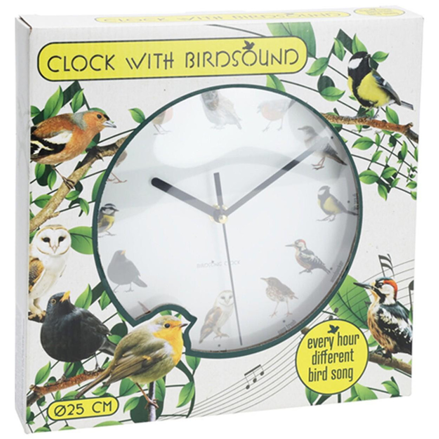 Super Merchant Wanduhr mit Vogelstimmen aus Kunststoff, Durchmesser: 25 cm - Bild 3