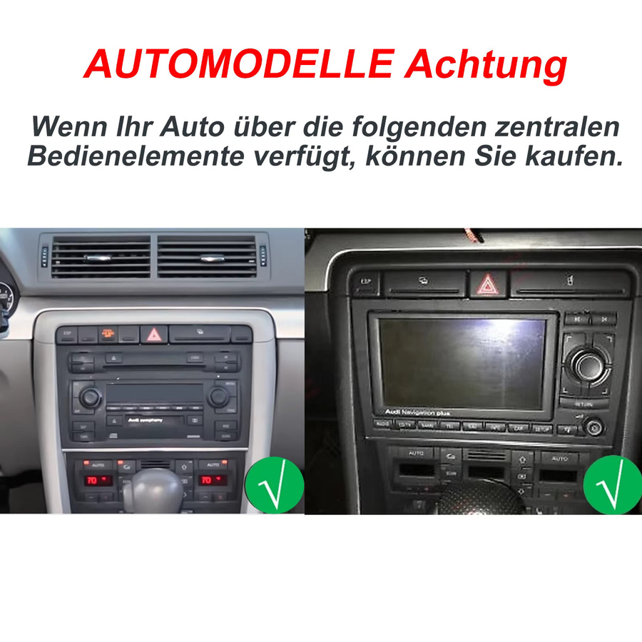 MOPECT Android Autoradio mit GPS und Carplay für Audi A4 S4 RS4 8e 8f B6 B7 sowie SEAT Exeo in Schwarz - Bild 2