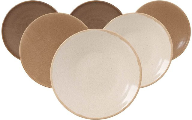 Ritzenhoff & Breker Dessertteller Sahara Beige aus Porzellan 6er Set Durchmesser: 20,5 cm - Bild 1