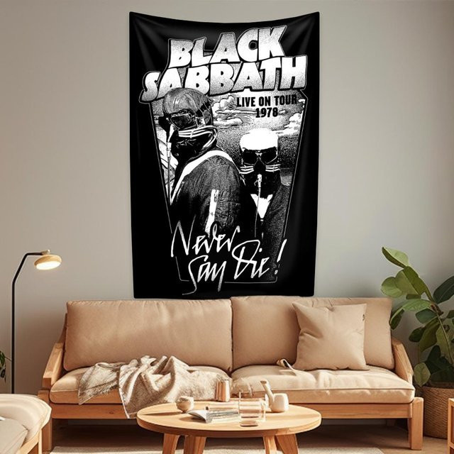 GUOYU HOMEDECOR Wandteppich Rockmusik Black Metal Design, Farbe: Black, B: 127 cm, H: 127 cm - Bild 1