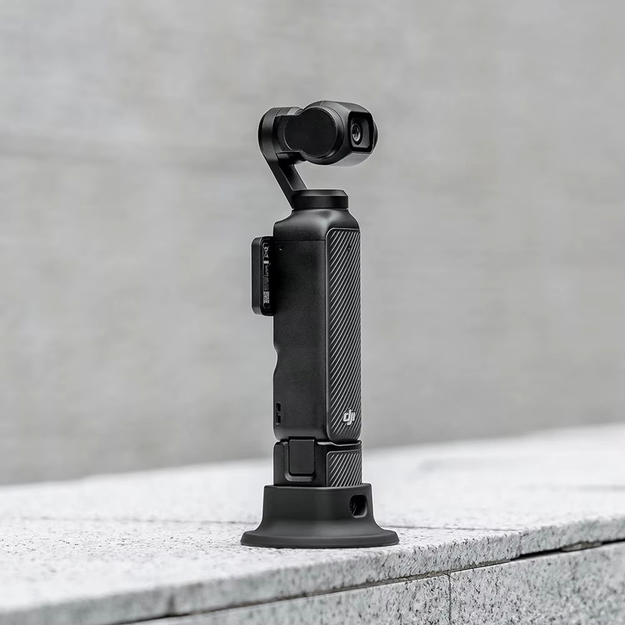 DJI Pocket 3 Desktop-Silikonhalterung in Schwarz als stabiler Ständer und Basisunterstützung mit Adapter für deine Action-Kamera - Bild 3