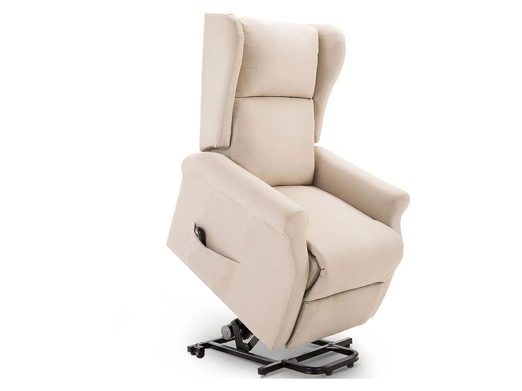 HOMCOM Elektrischer Aufstehsessel mit Liegefunktion in Creme, Polsterung aus Leinen und Schaumstoff, B/T/H: 72,5 x 94 x 109 cm - Bild 2