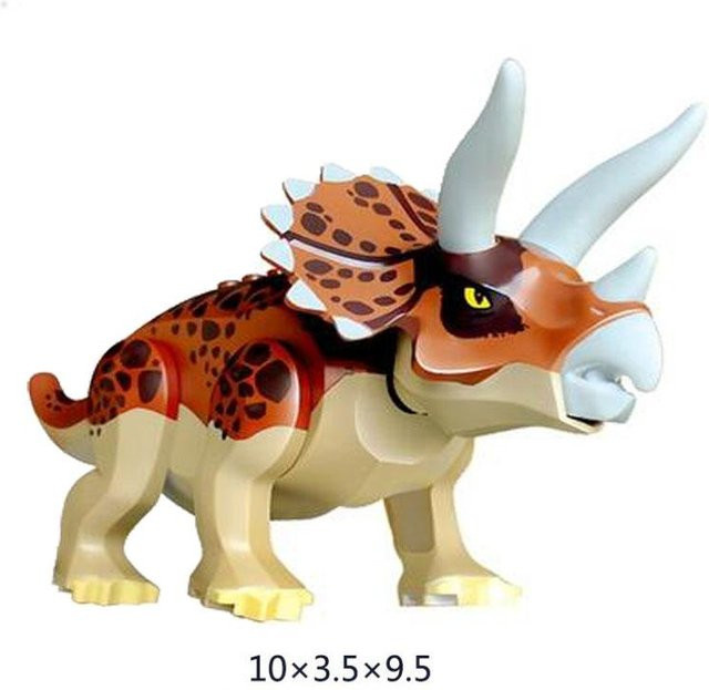 Jurassic Park Dinosaurier Indoraptor Triceratops Indominus Rex T-Rex Modell Bausteine dunkelgrau - Bild 1