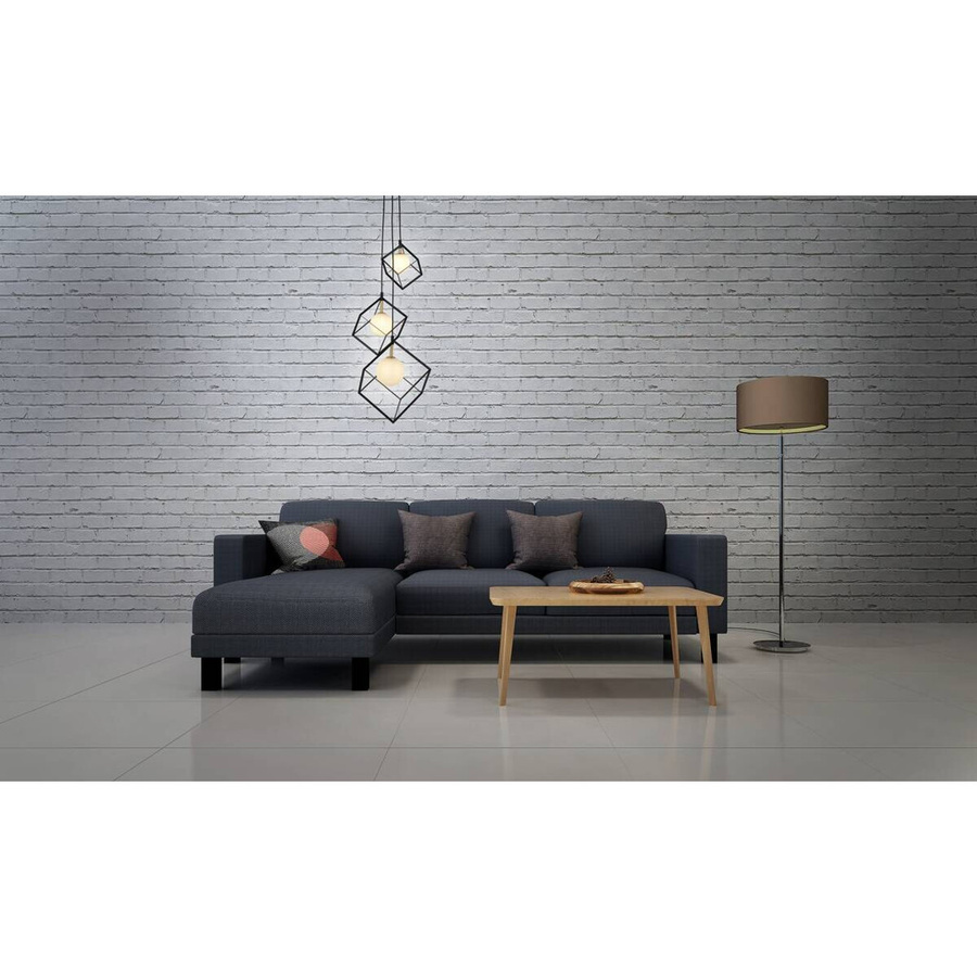 Näve Pendelleuchte Cadre 3-flammig in Schwarz aus Metall und Glas, B/T/H: 40 x 40 x 147 cm - Bild 2