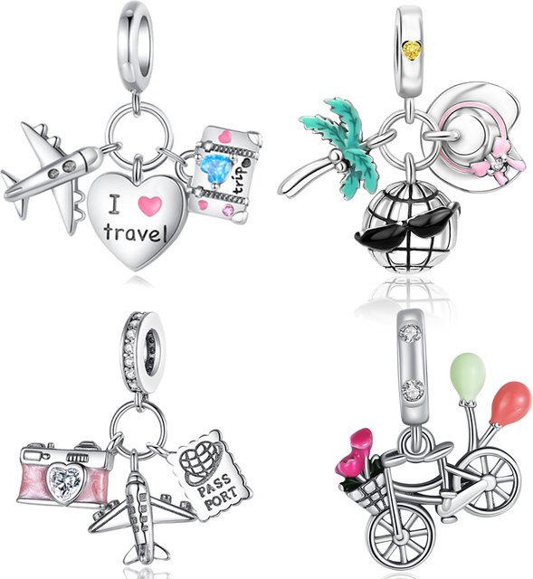 Charms Plata Anhänger Tower of Love, Silber, Zirkonia, Unisex - Bild 1