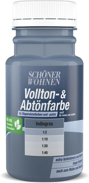 Schöner Wohnen Vollton- und Abtönfarbe Indigograu Matt 0,125 l - Bild 1