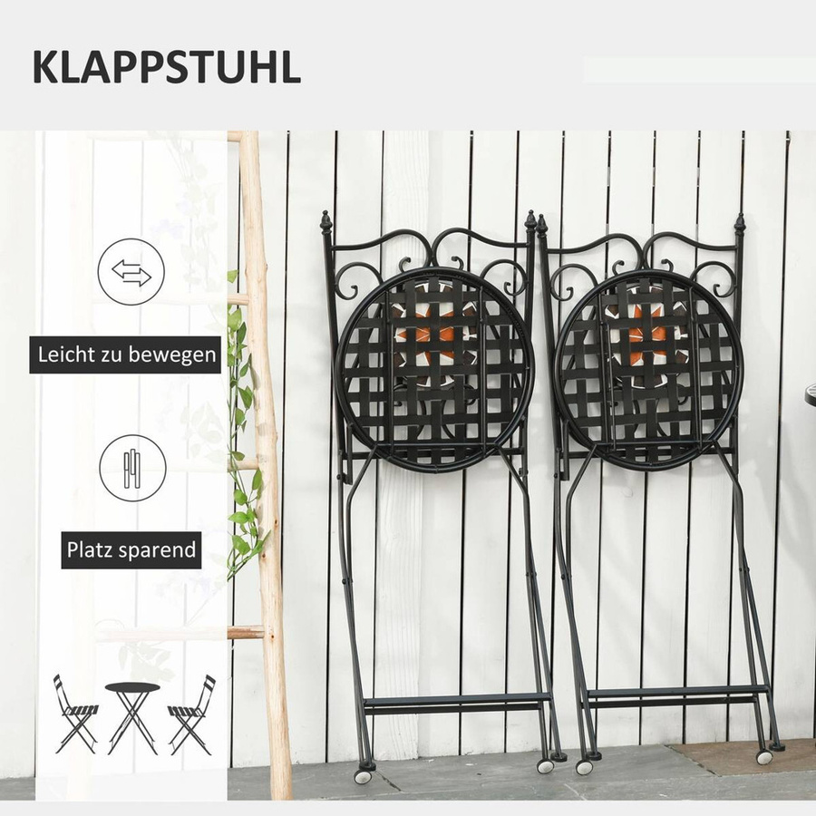 Outsunny Gartenmöbel-Set aus Metall in Bunt und Schwarz - Bild 4