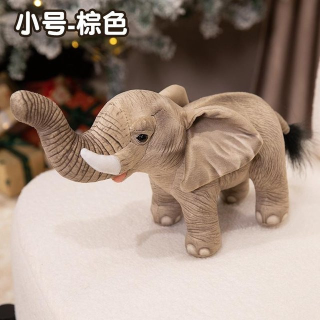 Yiran toy Elefant Puppe Plüschtier, Grau Braun, stehend - Bild 1
