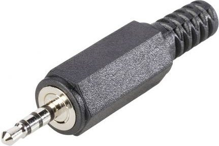 BKL Electronic Klinken-Steckverbinder 3,5 mm Stereo Stecker, gerade, 4 Pol, Schwarz - Bild 1