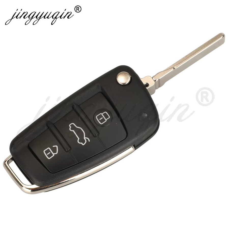 Jingyuqin Fernbedienung Autoschlüssel für Audi A1 A3 TT S1 S3 Q3, 433 MHz, ID48 Chip, Flip Schlüssel Fob in Schwarz - Bild 3