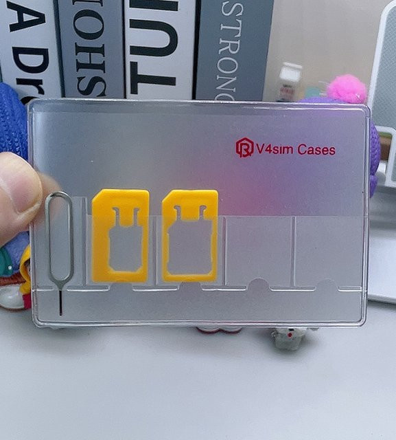 V4SIM Tragbare Aufbewahrungstasche für SIM-Karten und Micro-SIM-Pins in Transparent - Bild 1