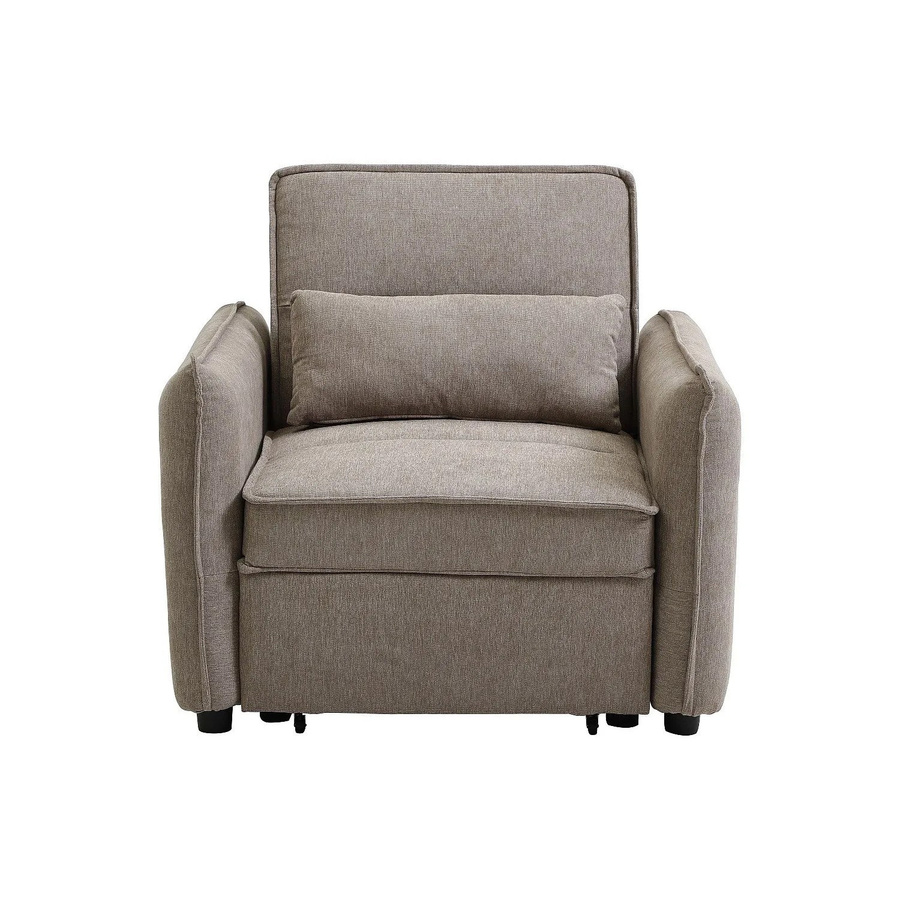 Schlafsessel Fenora in Taupe aus Stoff mit Armlehnen, Breite: 93 cm - Bild 2