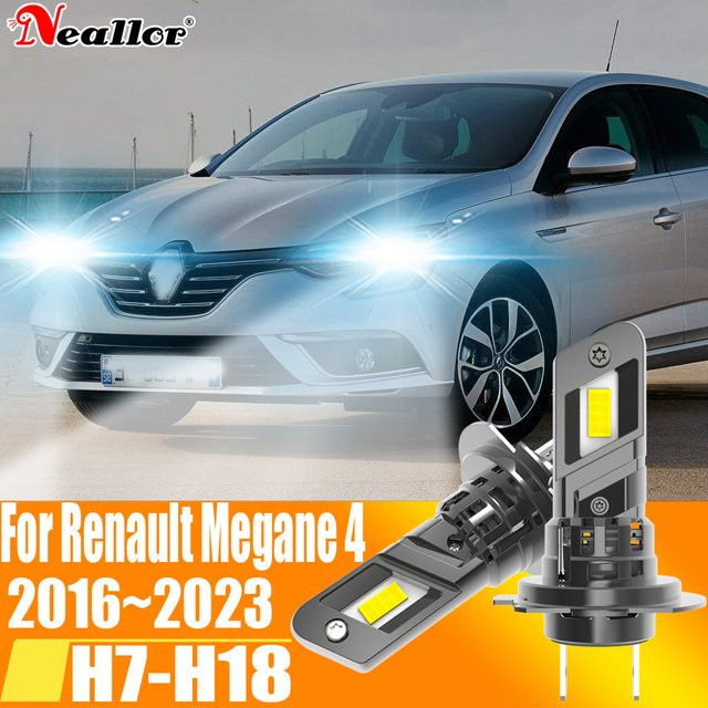 Neallor H7 LED Scheinwerfer Set 2 Stück Canbus Fehlerfrei 6000K Weißlicht für Renault Megane 4 2016 bis 2023 in Silber und Weiß - Bild 1