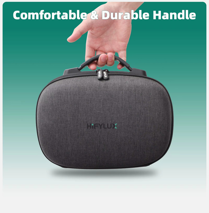 Sunnylife Tragetasche für Apple Vision Pro in Grau, stoßfeste und kratzfeste Schutztasche mit Netztasche - Bild 6