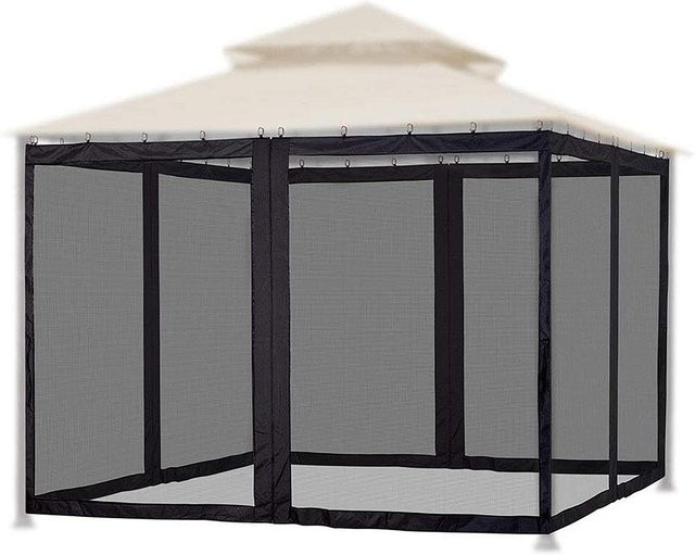 Aimo Moskitonetz für Terrassenüberdachungen und Verandas aus Polyester, Schwarz, B/B: 300 x 300 cm - Bild 1