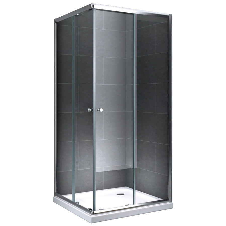 Dein Bau Projekt Eckdusche Duschkabine mit Klarglas und Schiebetür, Farbe: Transparent, B/T/H: 80 x 80 x 190 cm - Bild 2