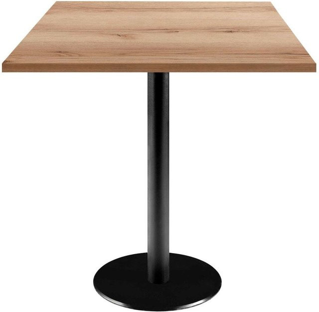RestooTab Tisch Rome quadratisch in Eiche Natur mit schwarzem Gestell, B/T/H: 70 x 70 x 75 cm - Bild 1