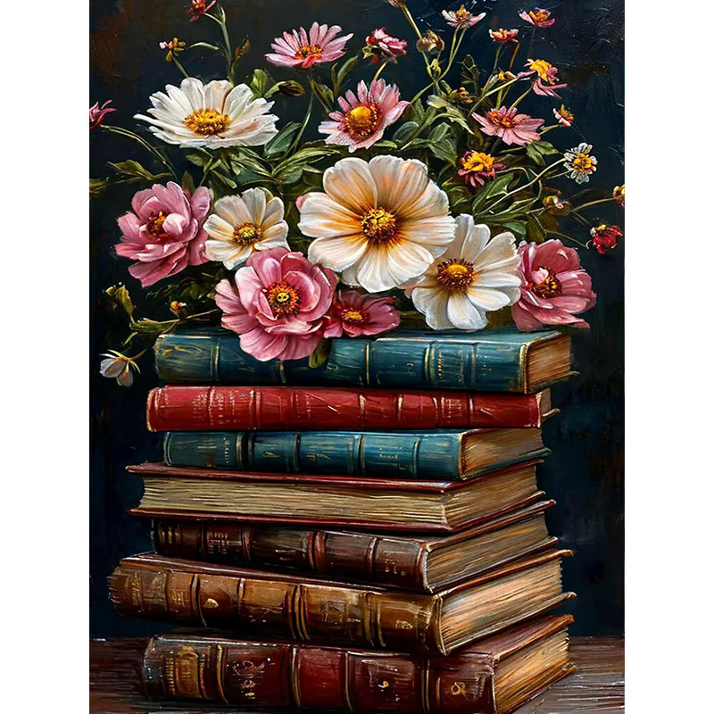 Huacan Diamantmalerei Gänseblümchen-Bücher Mosaik-Set mit Blumen-Motiv in Multicolour, B/H/T: 20 x 30 x 20 cm - Bild 4