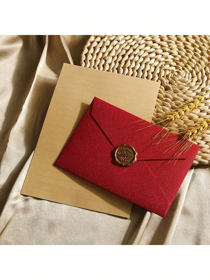 Set aus Deluxe-Leinenumschlägen und Briefpapier mit Wachssiegel in Grau - Bild 2