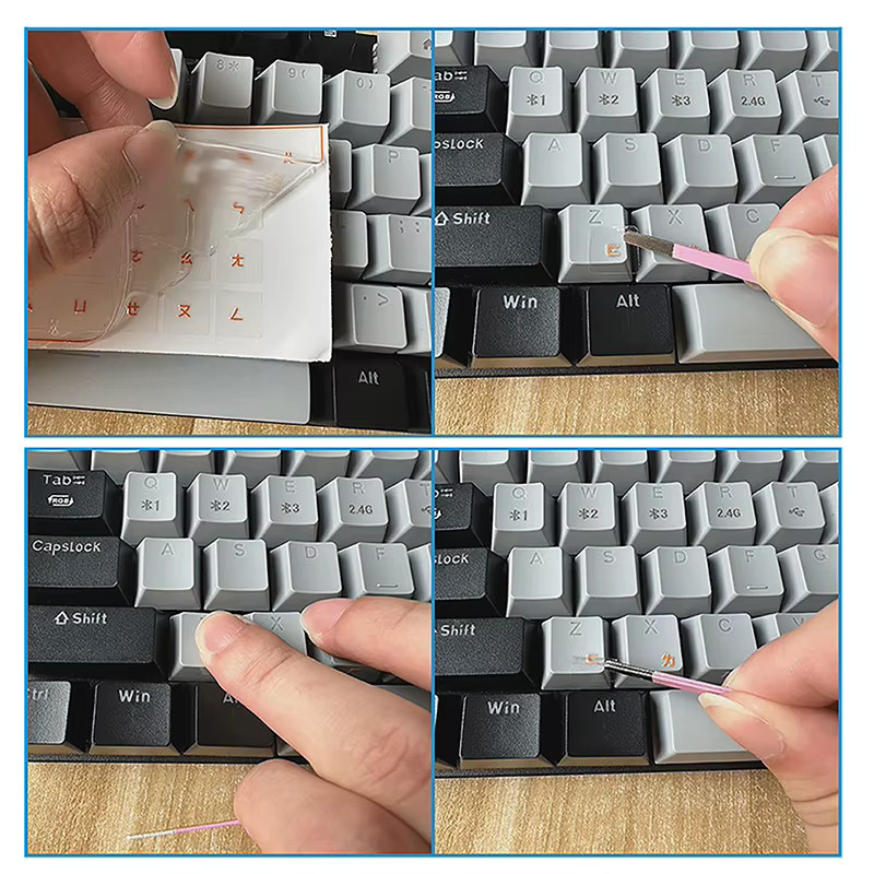 Universelle Tastaturaufkleber in Arabisch für Desktop und Laptop, abziehbare Folien-Aufkleber mit Seitengravur, Farbe: Weiß - Bild 2