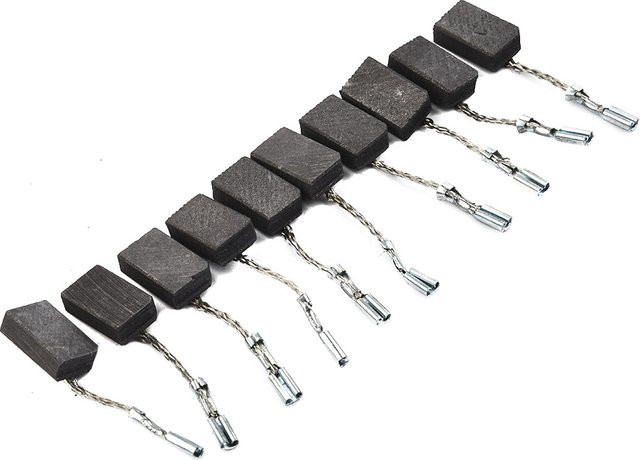 10 Stück Kohlebürsten für Metabo Winkelschleifer WQ 1400, WQ 1000 und WQ Modelle, Farbe: Schwarz, B/T/H: 5 x 10 x 16 mm - Bild 1