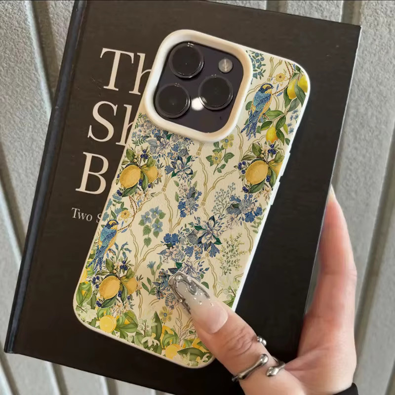 Handyhülle mit Zitronenblumenmuster und Lichee-Print für Apple iPhone (kompatibel mit iPhone 16 bis iPhone 11), mehrfarbig - Bild 3
