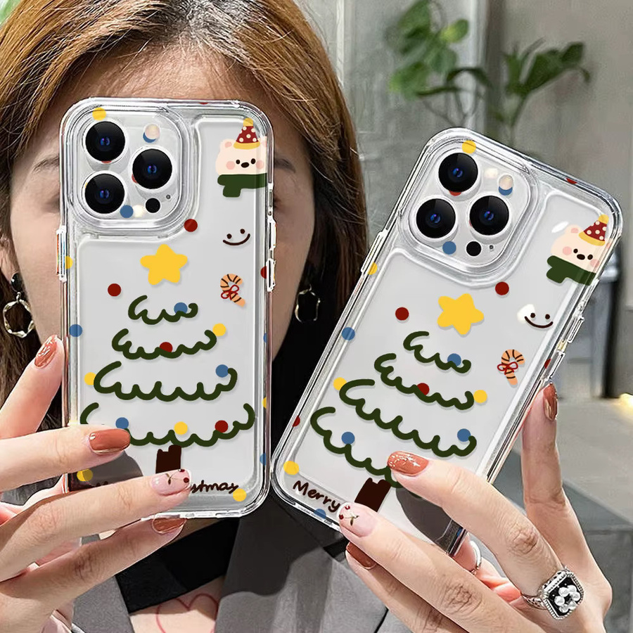 Stoßfeste transparente Silikonhülle mit niedlichem Bären-Design für dein iPhone (kompatibel mit iPhone 17 Pro bis iPhone 11) in Transparent - Bild 2