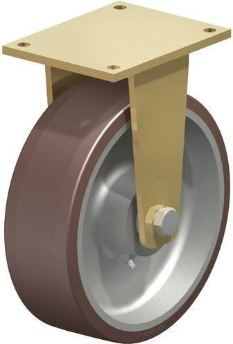 Blickle Bockrolle BS-GB 364K in Silber und Braun mit einem Rad-Durchmesser von 360 mm und einer Tragfähigkeit von maximal 3800 kg - Bild 1