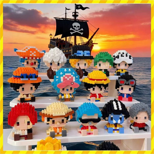 Bandai One Piece Anime-Baustein-Set Chopper Buggy, Mikro-Bausteine, Mini-Figuren Spielzeug - Bild 1
