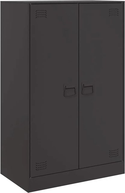 vidaXL Sideboard aus kaltgewalztem Stahl in Schwarz matt, B/T/H: 67 x 39 x 107 cm - Bild 1