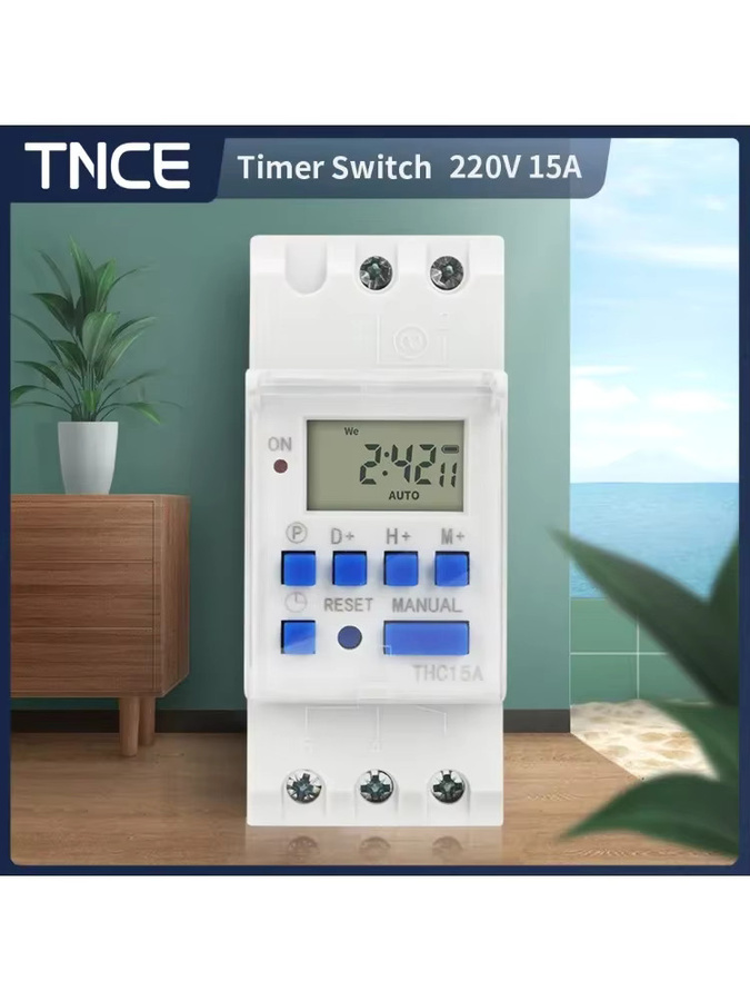 TNCE THC15A Digitale Zeitschaltuhr 220V Mini-Format 7-Tage programmierbarer Zeitregler in Weiß - Bild 6
