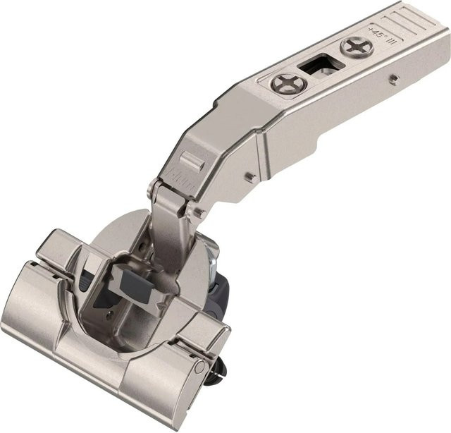 Blum Winkelscharnier Clip Top Blumotion 45 Grad III mit Soft-Close und maximalem Aufschlagend für Inserta, vernickelt in Silber - Bild 1