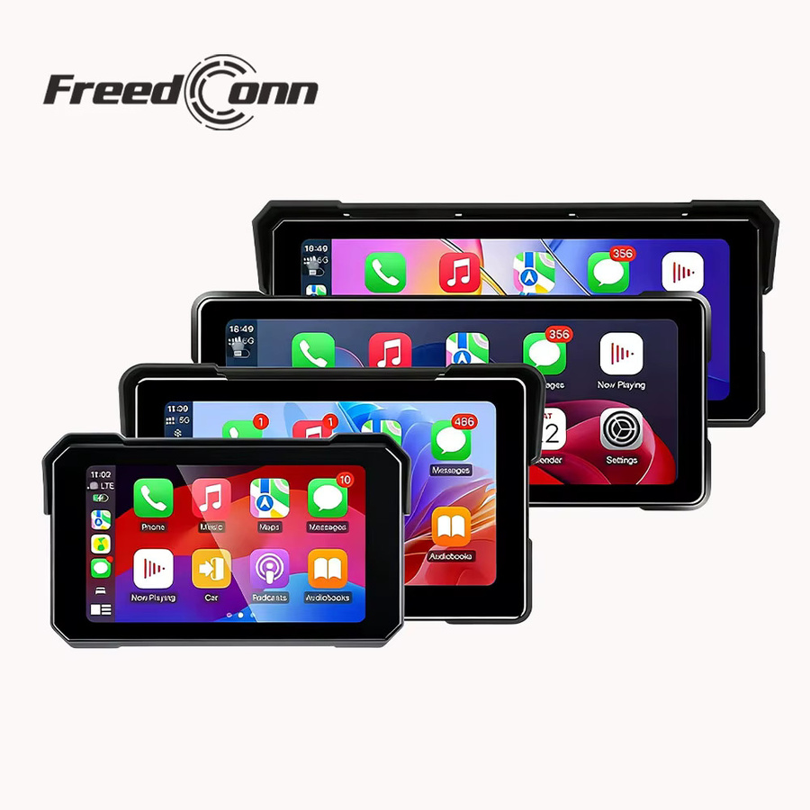 Freedconn Motorrad-Navigationssystem mit Carplay und Android Auto, tragbarer wasserdichter Monitor in Schwarz - Bild 7