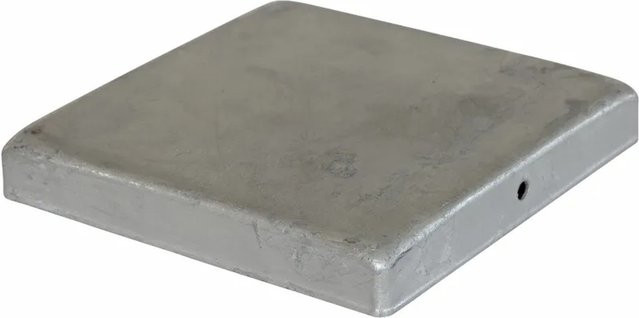 Pfostenkappe Classic Plus quadratisch in Silber, verzinkt, B/B: 9,1 x 9,1 cm - Bild 1