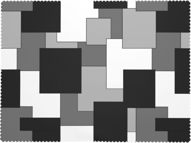 Moderne geometrische Tischdecke von JMG Household Supplies in Grau, Schwarz und Weiß, abstraktes Design, rechteckig, waschbar, B: 90 cm, T: 140 cm - Bild 1
