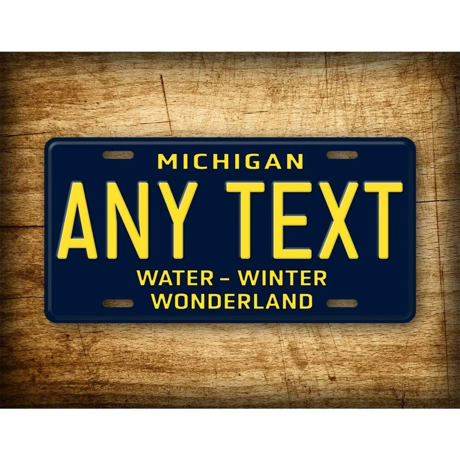 CIFBUY Metallschild Michigan Water Winter Wonderland Wanddekoration in Weiß und Blau - Bild 3