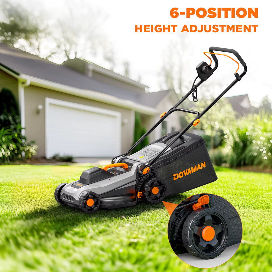 DOVAMAN Elektrischer Rasenmäher in Schwarz mit 1500W Leistung, 36cm Schnittbreite, 40L Grasbehälter und 2-in-1 Mulch- und Aufsammelfunktion - Bild 4