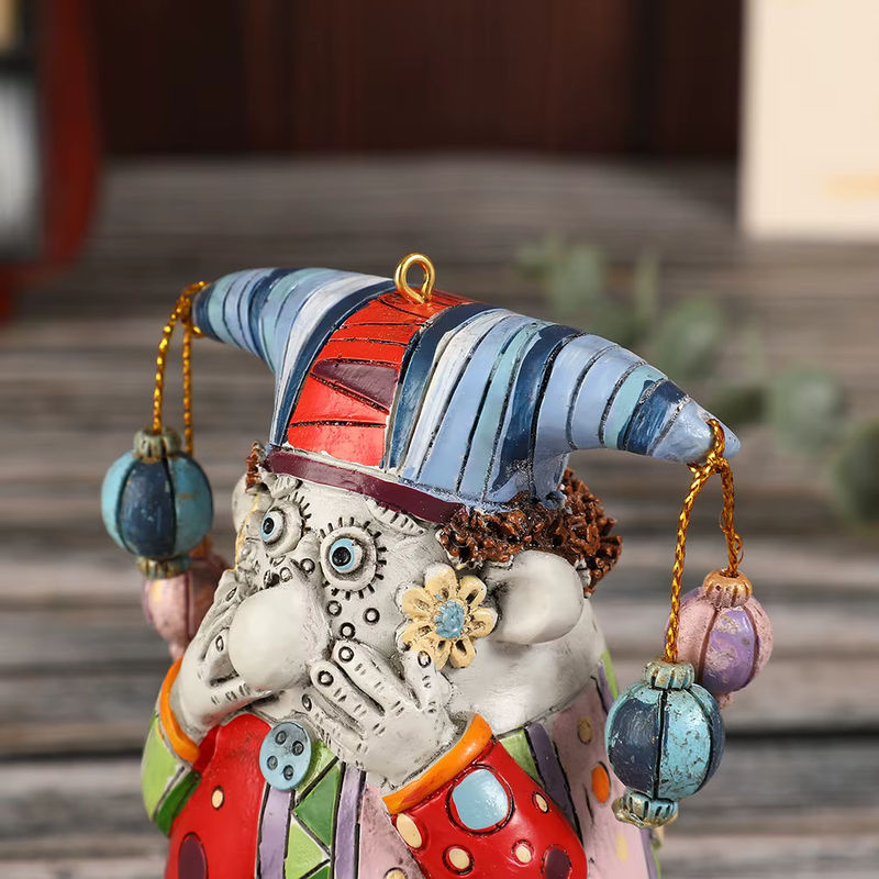 Gruselige Clown-Facepalm-Harzfigur in Blau und Mehrfarbig für Halloween-Dekorationen - Bild 5