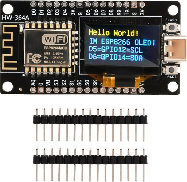 diymore ESP-12F NodeMCU ESP8266 WIFI Development Board Modul mit 0,96 OLED Bildschirm in Gelb Blau und Typ-C Schnittstelle - Bild 1
