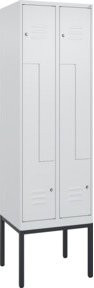 C+P Z-Spind Classic PLUS Spind mit 4 Fächern und Zylinderschloss, Farbe: Grau/Schwarz, B/T/H: 212,0 x 60,0 x 50,0 cm - Bild 1