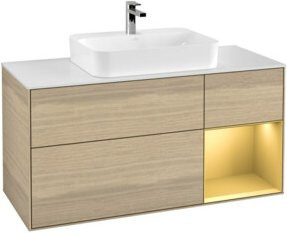 V&B Waschtischunterschrank Finion in Weiß mit Regal, Breite: 120 cm, Tiefe: 50,1 cm, Höhe: 50,1 cm - Bild 1