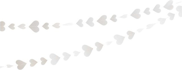 Rico Design Paper Poetry Girlande mit Herzen in Weiß aus Papier, Länge: 2,7 m - Bild 1