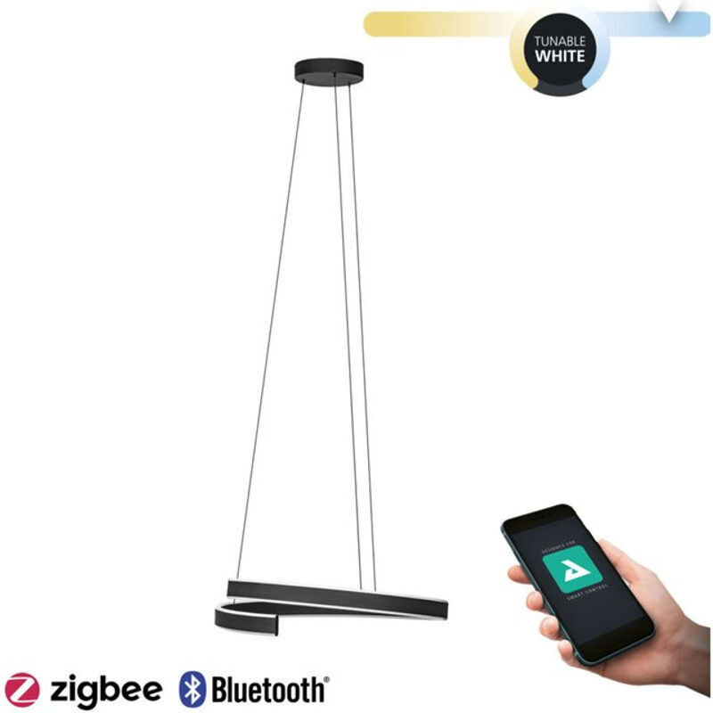 Eglo Hängeleuchte Andabaia-z Pendelleuchte aus Aluminium und Stahl in Schwarz mit integrierter LED, dimmbar mit Connect-Funktion, Höhe: 154 cm, Durchmesser: 60 cm - Bild 1