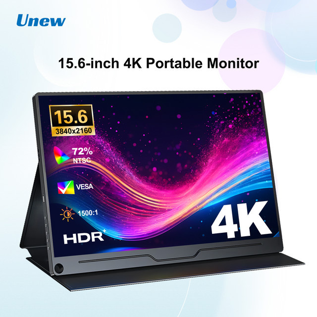 Unew Premium 15,6 Zoll tragbarer Gaming-Monitor in Schwarz mit 4K UHD IPS-Bildschirm für PC und Xbox - Bild 1